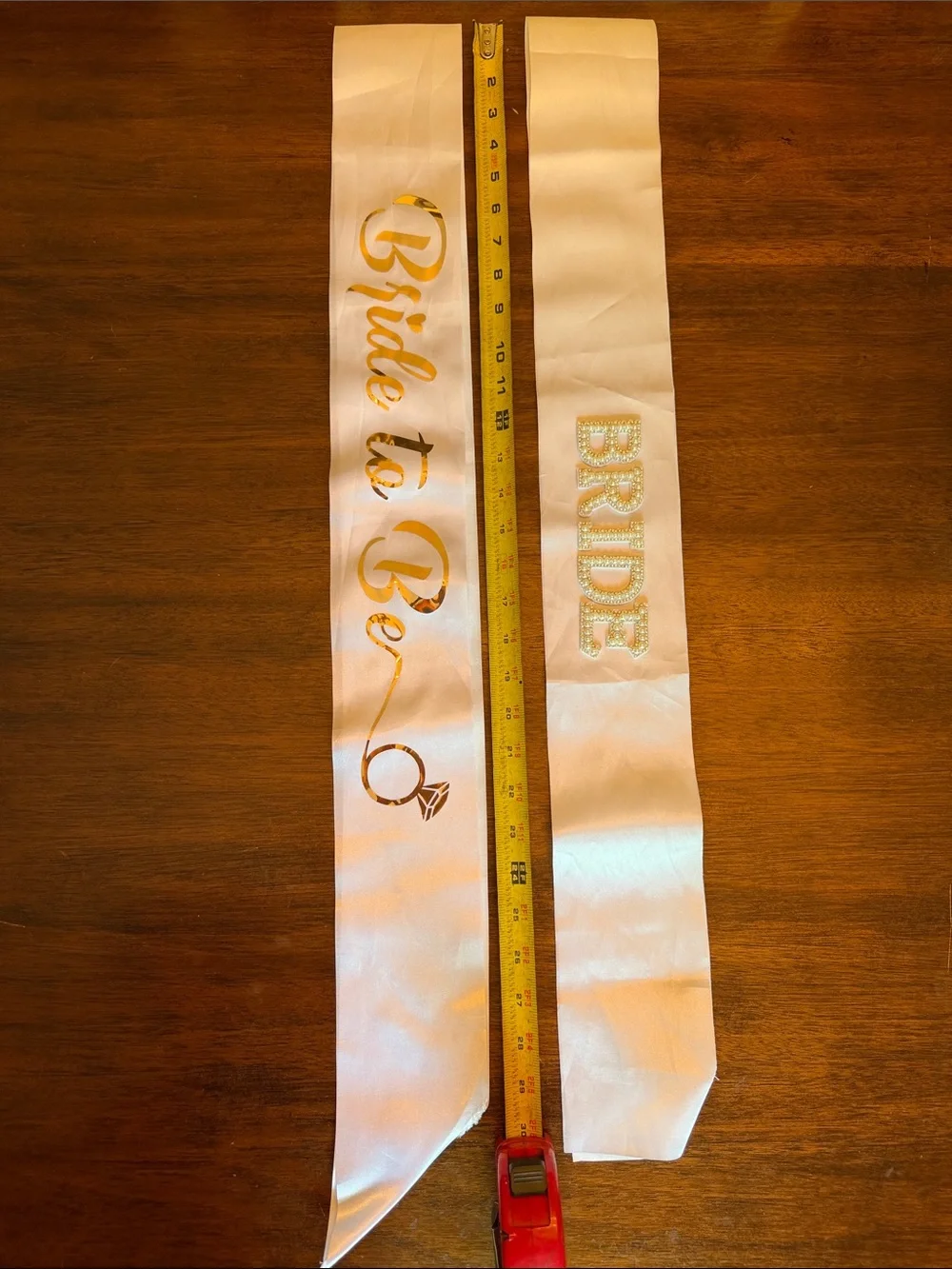 Bride Sash, Veil & Cap Bridal Party Set in White and Gold